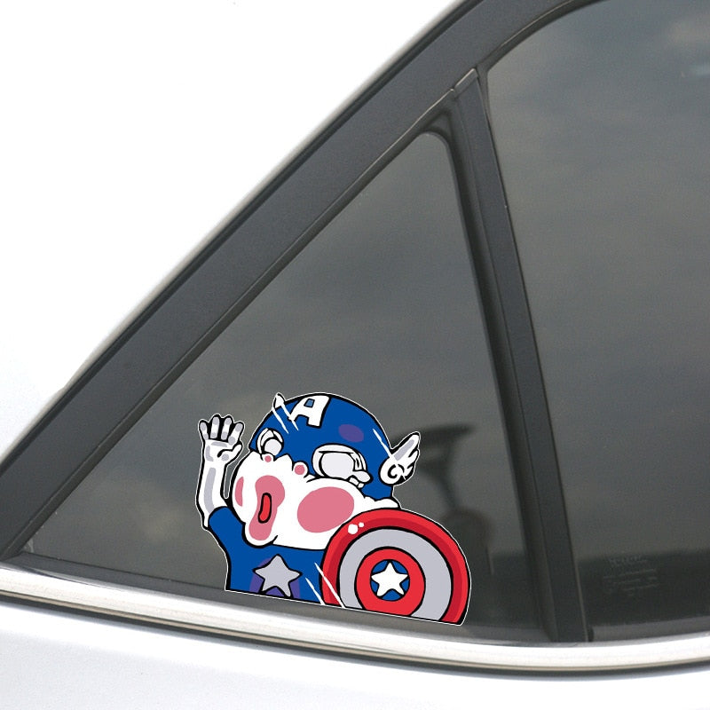 Captain America 'Pressed Face' Vinyl Car Sticker