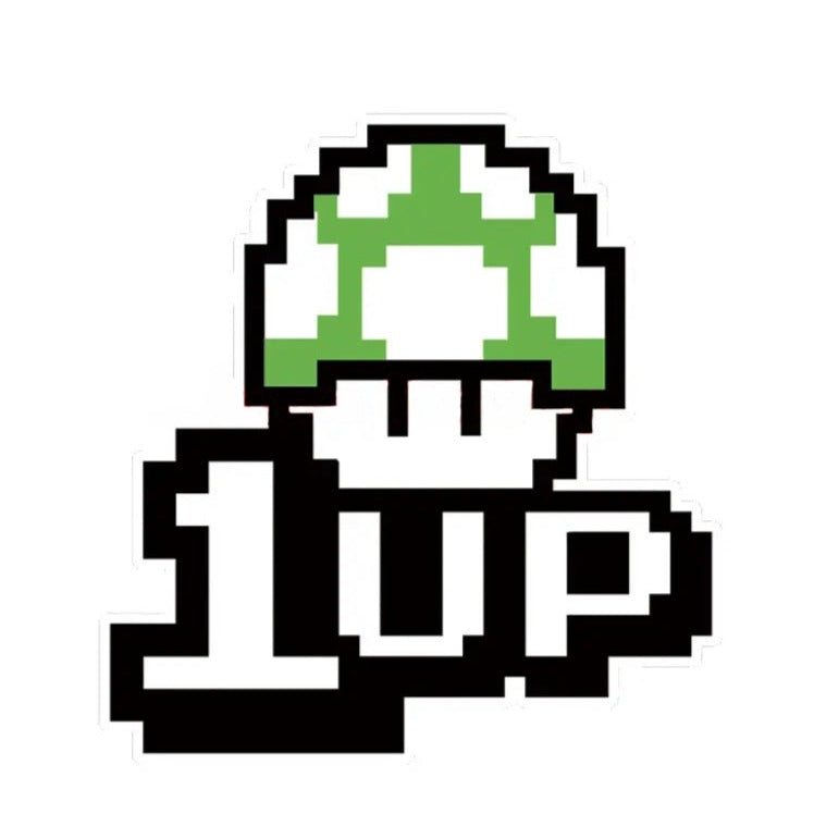 Super Mario Bros. '1Up Mini Mushroom Pixel Vinyl Car Sticker