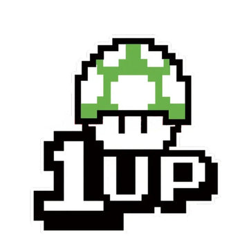 Super Mario Bros. '1Up Mini Mushroom Pixel Vinyl Car Sticker