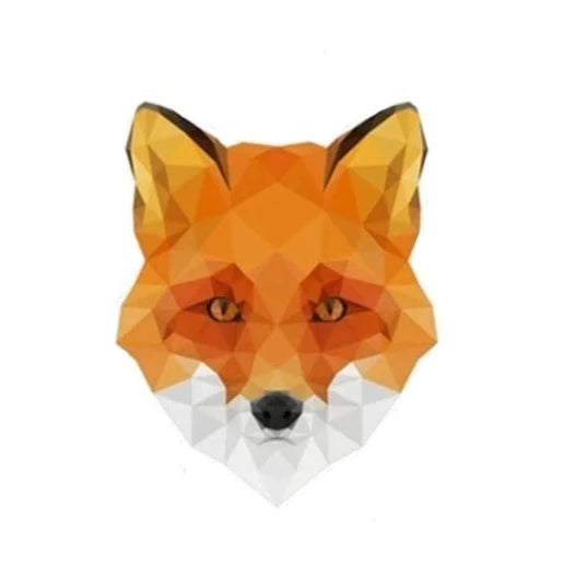 Fox Head 'Low Poly Abstract' Vinyl Car Sticker