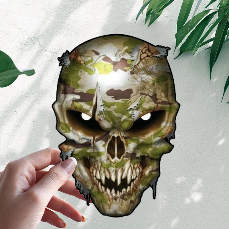 Camouflage Skull Vinyl Car Sticker