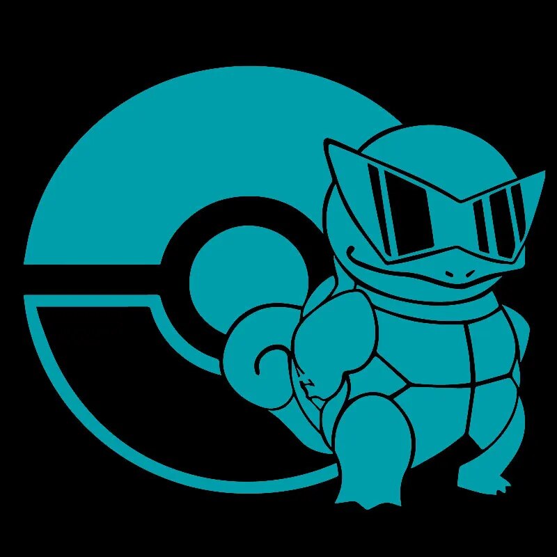 Pokemon 'Pokeball and Squirtle' Vinyl Car Sticker