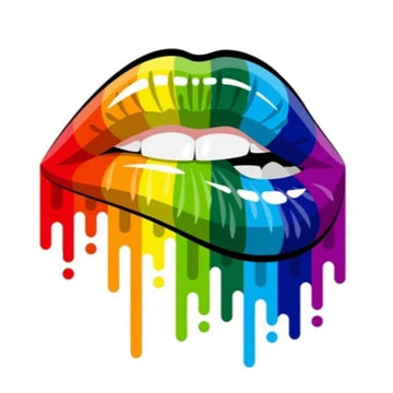 LGBTQ+ 'Rainbow Lips' Vinyl Car Sticker