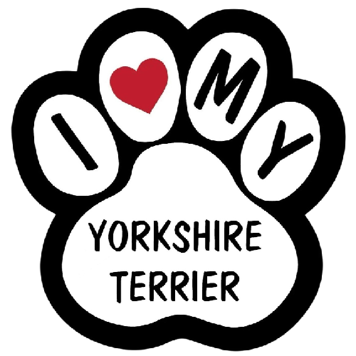 Dog Paw 'I Love My Yorkshire Terrier' Vinyl Car Sticker