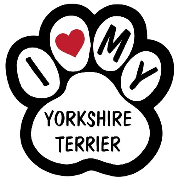 Dog Paw 'I Love My Yorkshire Terrier' Vinyl Car Sticker