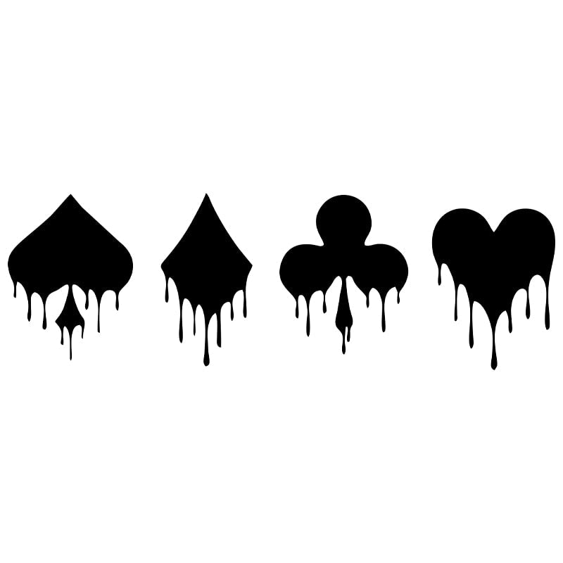 Playing Cards Symbol 'Spade-Diamond-Club-Heart | Melting' Vinyl Car Sticker