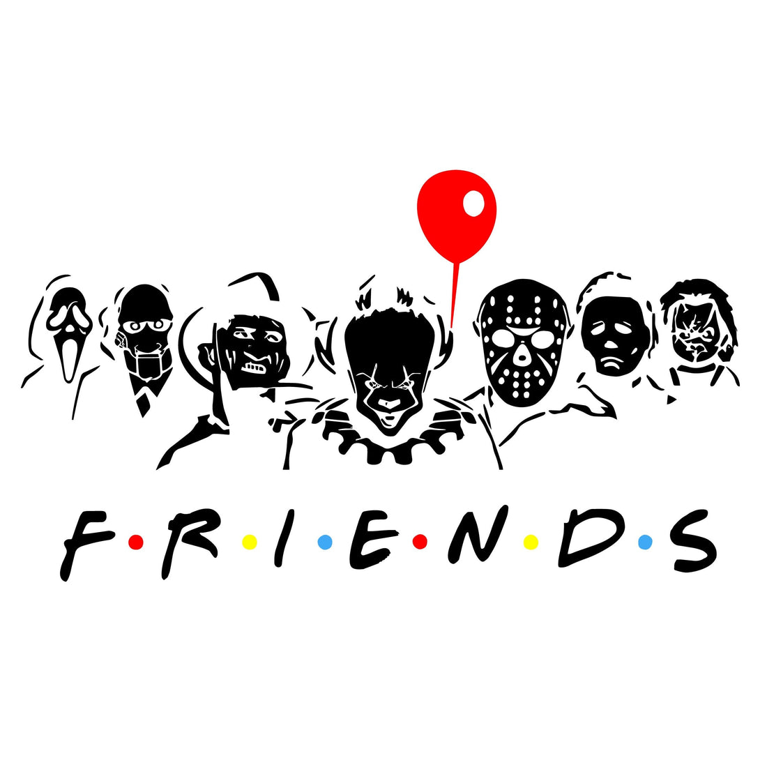 Friends 'Classic Horror Killers' Vinyl Car Sticker
