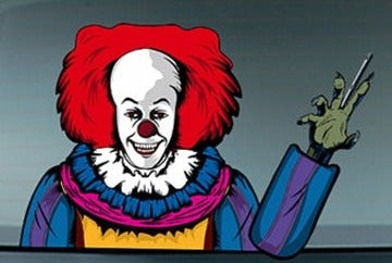It Clown 'Pennywise | Creepy Hand' Vinyl Car Wiper Sticker