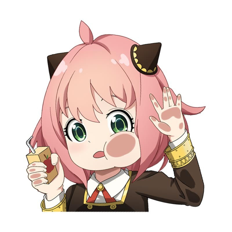 Spy x Family 'Anya | Pressed Face | Apple Juice' Vinyl Car Sticker