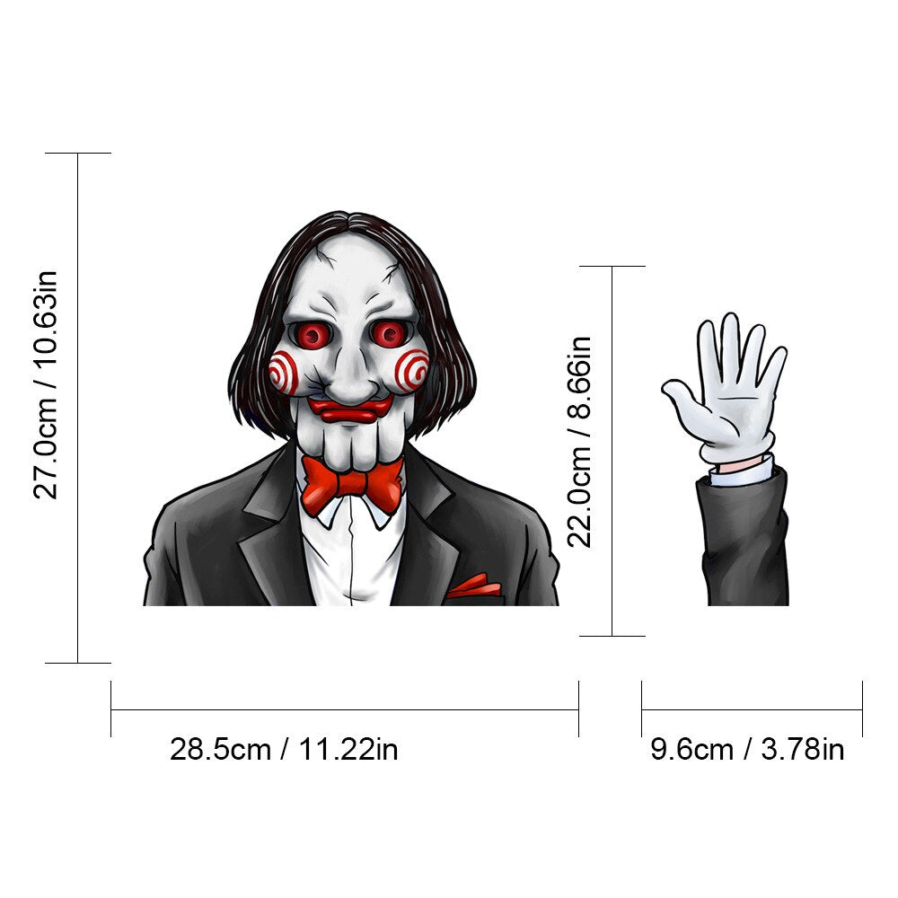 Saw 'Billy the Puppet | Waving' Vinyl Car Wiper Sticker