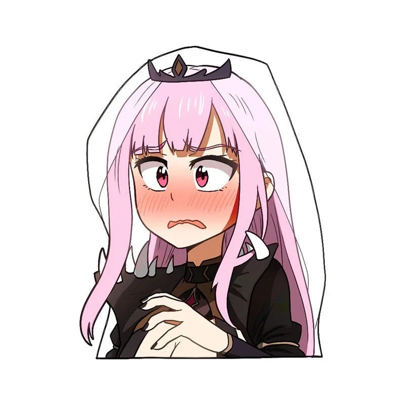 Virtual YouTuber 'Mori Calliope | Worried' Vinyl Car Peeker Sticker