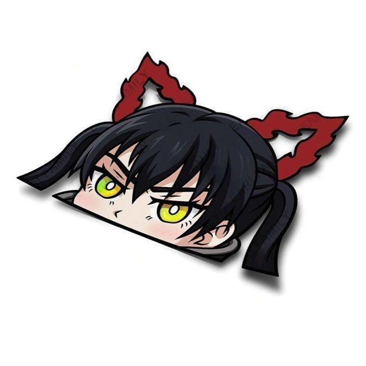 Fire Force 'Tamaki Kotatsu | Fire Cat Ears' Vinyl Car Peeker Sticker
