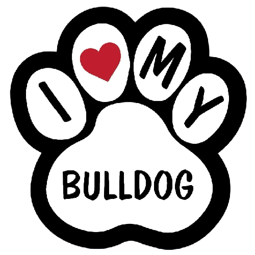 Dog Paw 'I Love My Bulldog' Vinyl Car Sticker