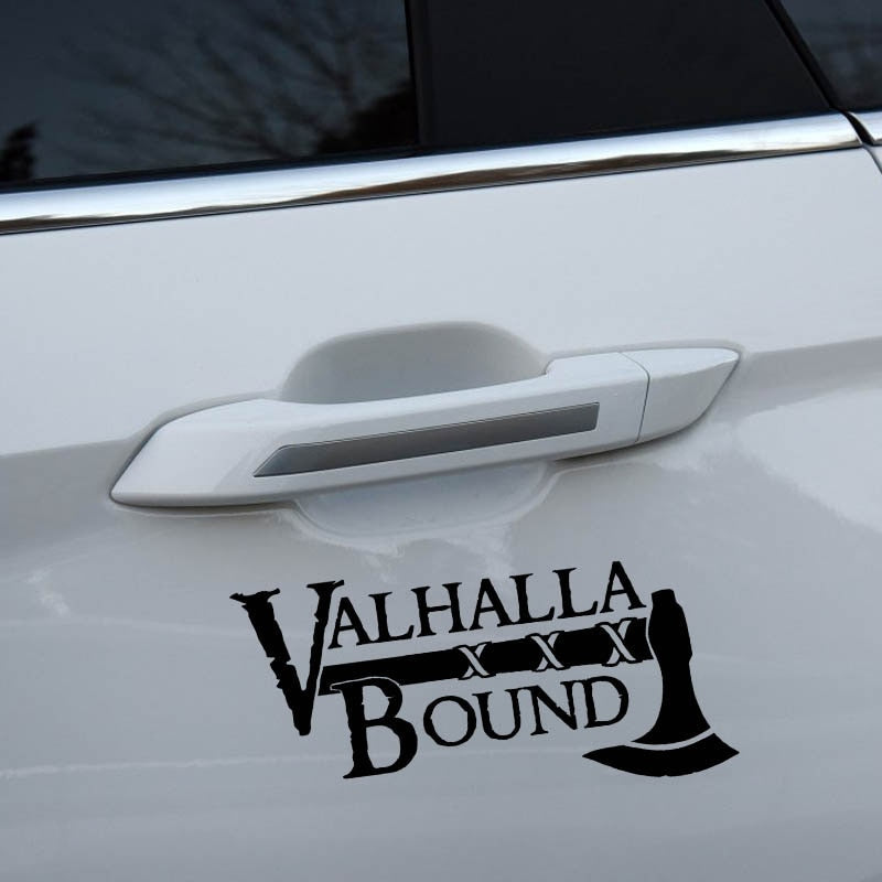 Vikings 'Valhalla Bound | Axe' Vinyl Car Sticker