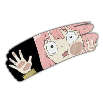 Spy x Family ‘Anya Frightened | Hand Wiping’ Vinyl Car Peeker Sticker