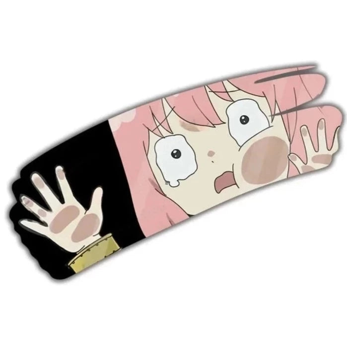 Spy x Family ‘Anya Frightened | Hand Wiping’ Vinyl Car Peeker Sticker