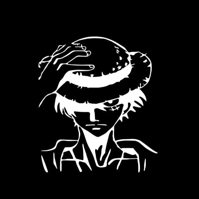 One Piece 'Luffy | Holding Hat' Vinyl Car Peeker Sticker