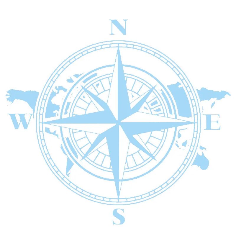 Travel 'Map Compass' Vinyl Car Sticker