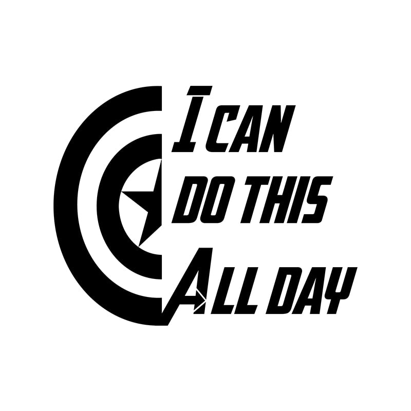 Captain America 'I Can Do This All Day' Vinyl Car Sticker