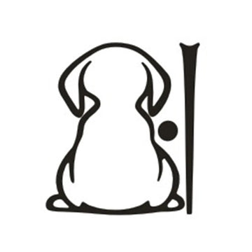 Cute Puppy 'Sitting Back' Vinyl Car Wiper Sticker