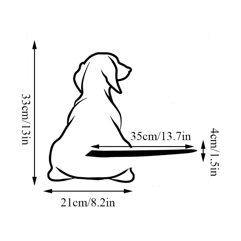 Cute Dog 'Sitting Back' Vinyl Car Wiper Sticker