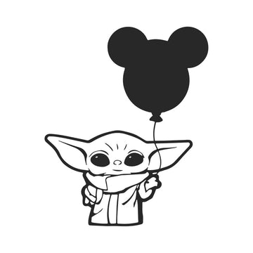 Star Wars 'Baby Yoda | Mickey Balloon' Vinyl Car Sticker