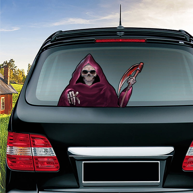 Grim Reaper 'Scythe' Vinyl Car Wiper Sticker