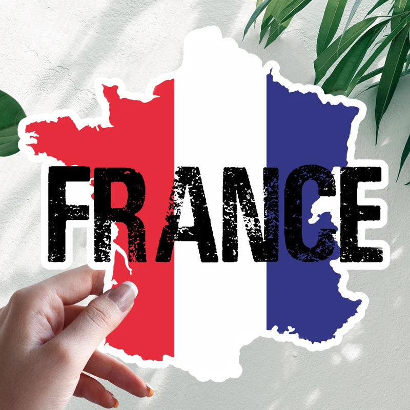 France Flag 'Map' Vinyl Car Sticker