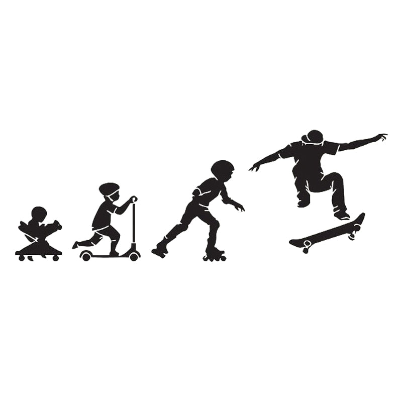 Skateboarding 'Evolution' Vinyl Car Sticker