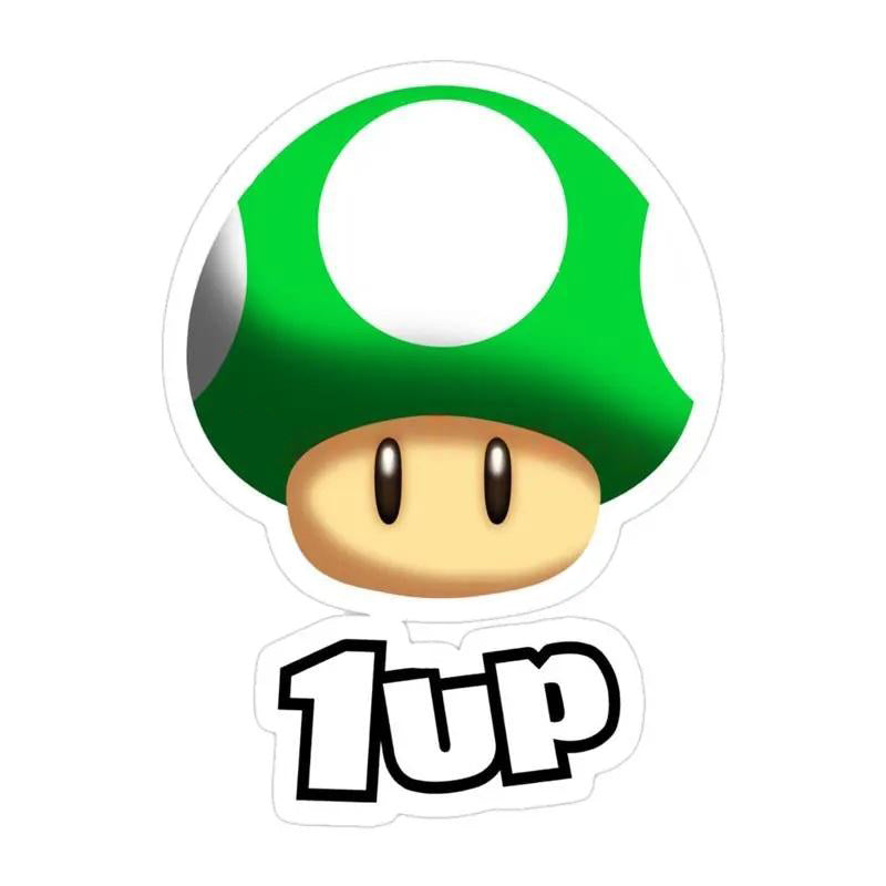 Super Mario Bros. 'Green Toad 1Up' Vinyl Car Sticker