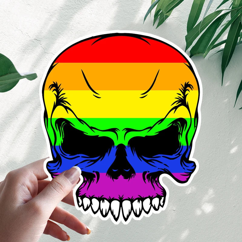 LGBTQ+ 'Pride Skull' Vinyl Car Sticker