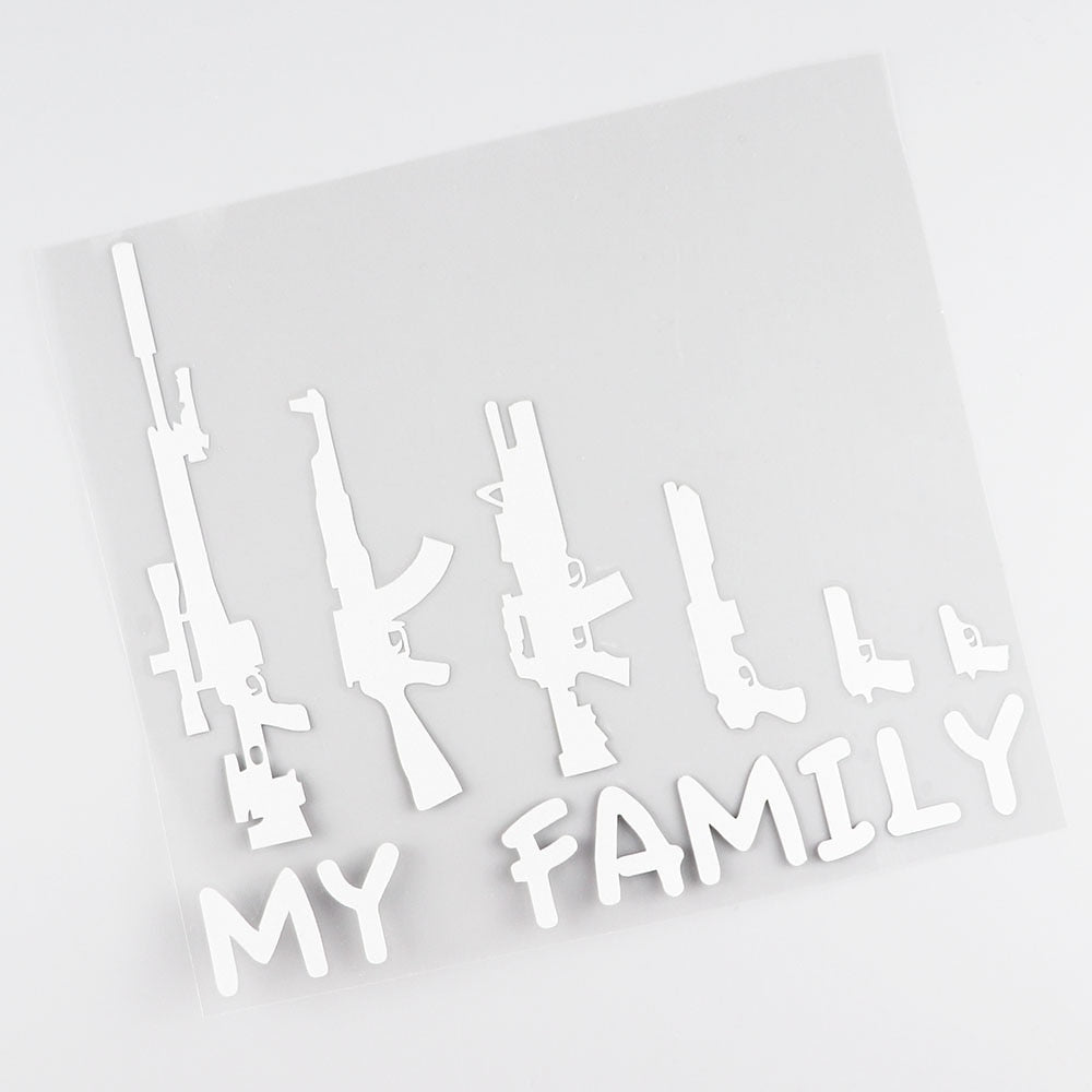 Military Tactical 'My Family | Tactical Guns | 1.0' Vinyl Car Sticker