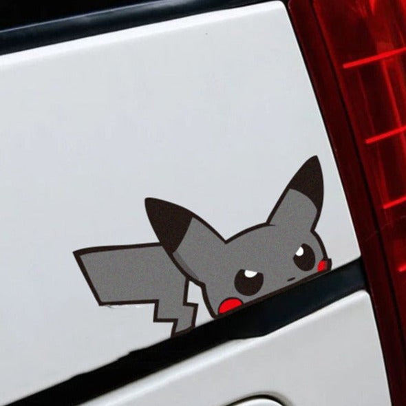 Pokemon 'Black Pikachu | Serious' Vinyl Car Peeker Sticker