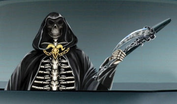 Grim Reaper 'Skeleton | Grinning' Vinyl Car Wiper Sticker
