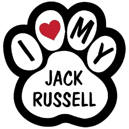 Dog Paw 'I Love My Jack Russell' Vinyl Car Sticker