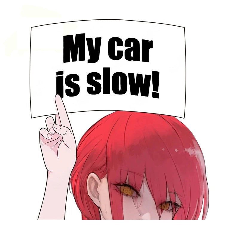 Chainsaw Man 'Makima | My Car Is Slow! | Looking' Vinyl Car Peeker Sticker