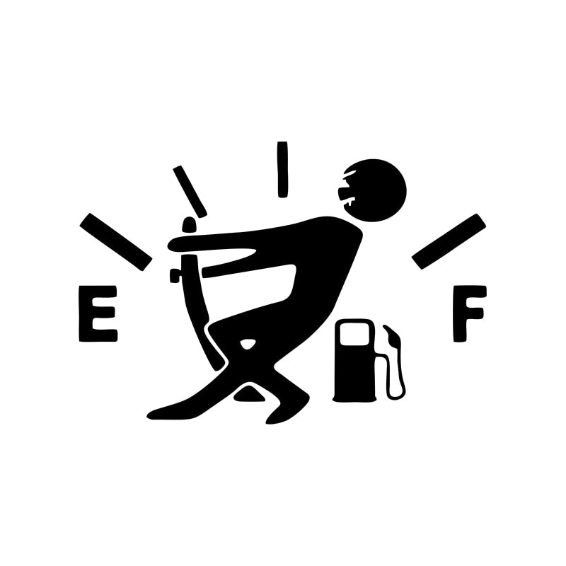 Funny Fuel Tank 'E | F | 1.0' Vinyl Car Sticker
