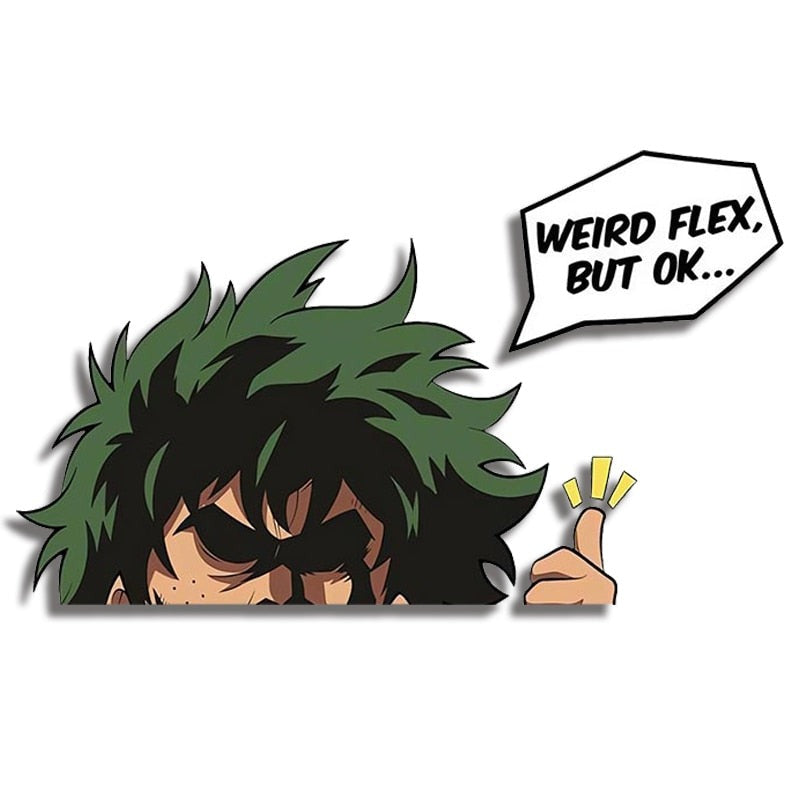 My Hero Academia 'Deku | Weird Flex, But Ok...' Vinyl Car Peeker Sticker