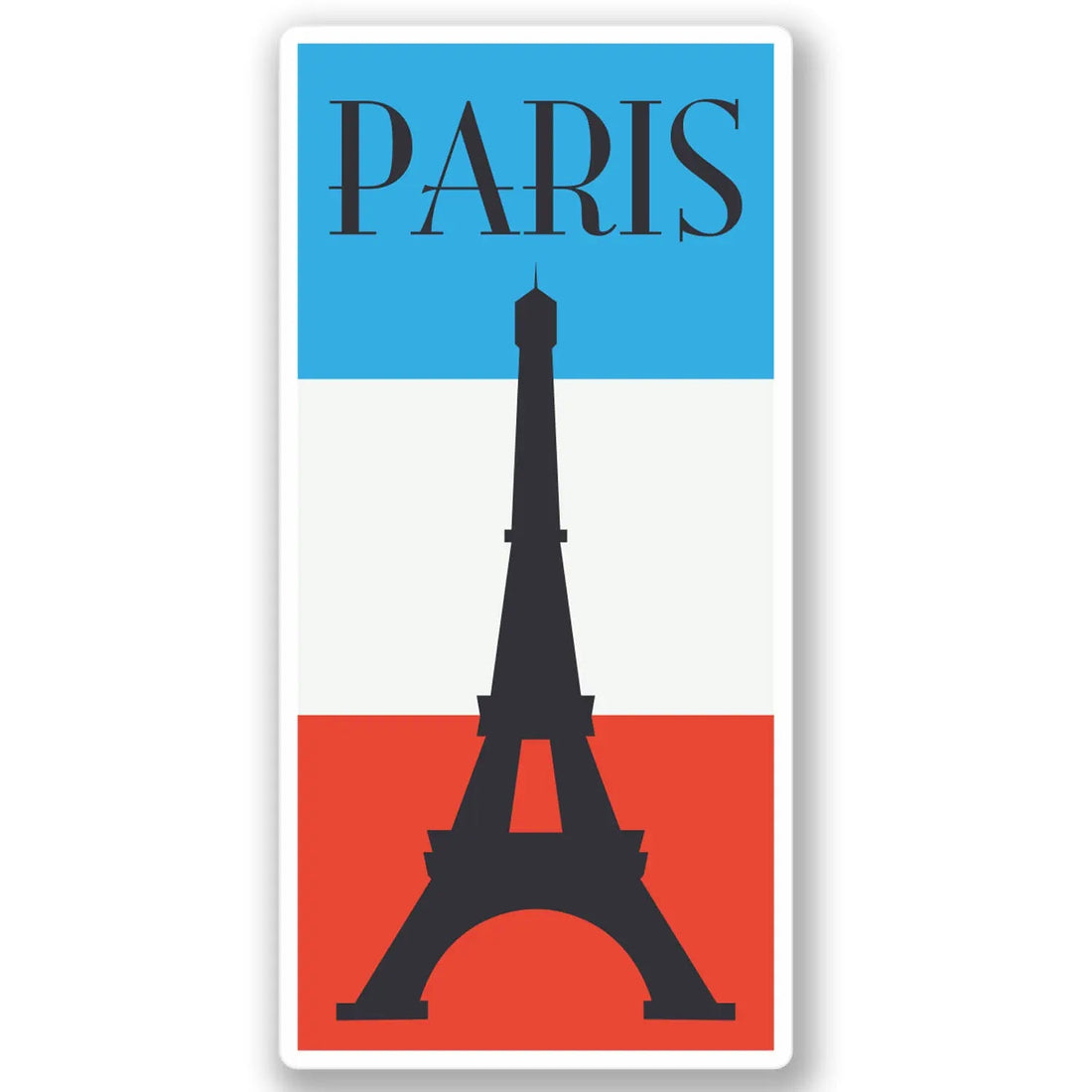 Paris 'Flag and Eiffel Tower' Vinyl Car Sticker