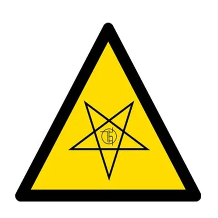 Warning Sign 'Caution Cursed Technology Inside' Vinyl Car Sticker