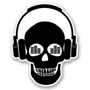 Skull 'Music Lover | Headphones' Vinyl Car Sticker