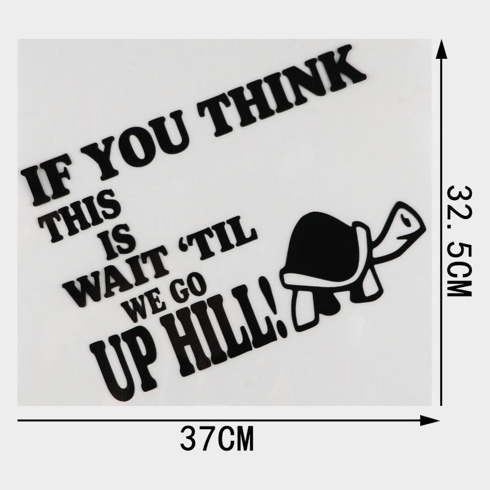 Turtle 'If You Think This Is - Wait 'Til We Go Up Hill' Vinyl Car Sticker