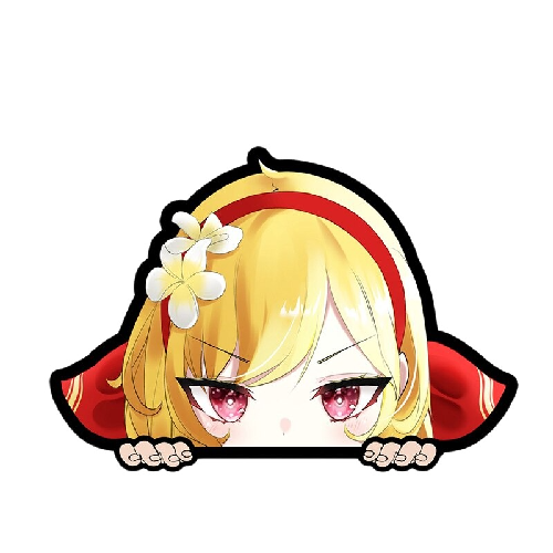 Virtual YouTuber 'Kaela Kovalskia | Serious' Vinyl Car Peeker Sticker