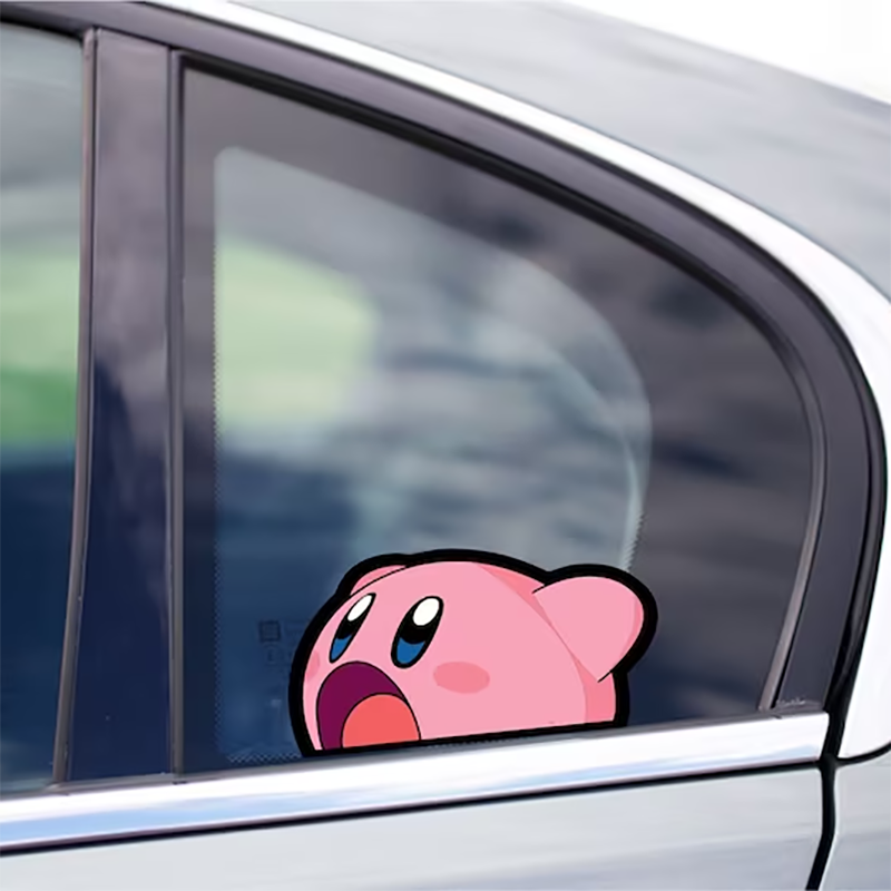 Kirby 'Amazed' Vinyl Car Peeker Sticker