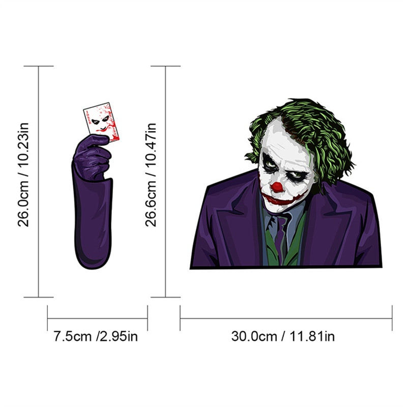 Joker 'Holding Joker Card' Vinyl Car Wiper Sticker