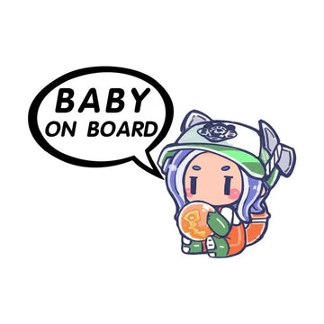 Splatoon 'Inkling Holding Fish Ball | Baby On Board' Vinyl Car Sticker