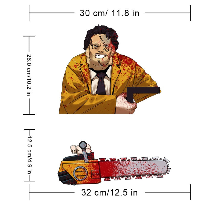The Texas Chainsaw Massacre 'Leatherface' Vinyl Car Wiper Sticker