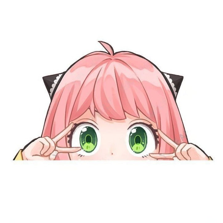 Spy × Family 'Anya Forger | Peace Signs' Vinyl Car Peeker Sticker