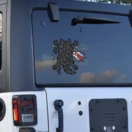 Cracked Back 'Black Wolf | Oops!' Vinyl Car Sticker