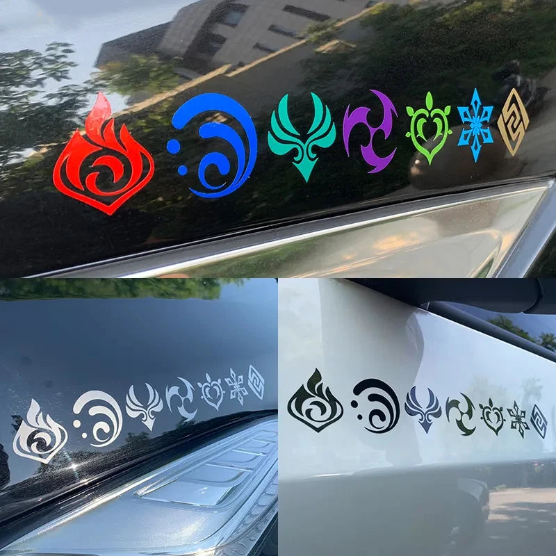 Genshin Impact 'Element Symbols' Vinyl Car Sticker